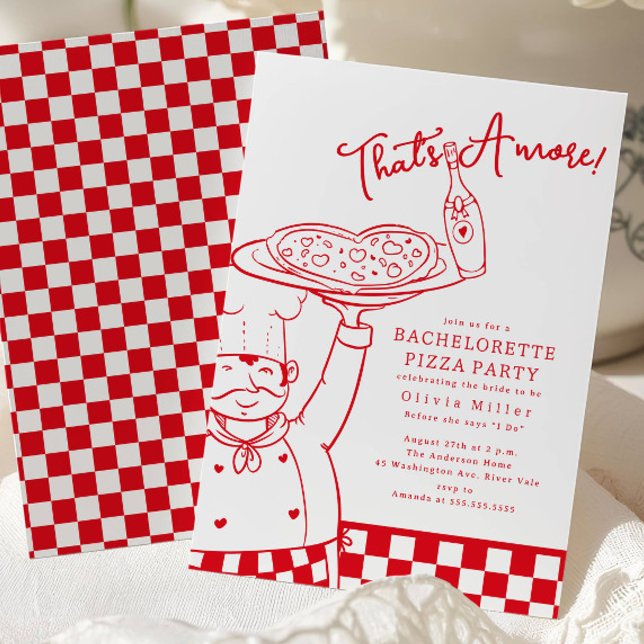 That’s Amore Bachelorette Pizza Invitation Inbjudningar (Skapare uppladdad)
