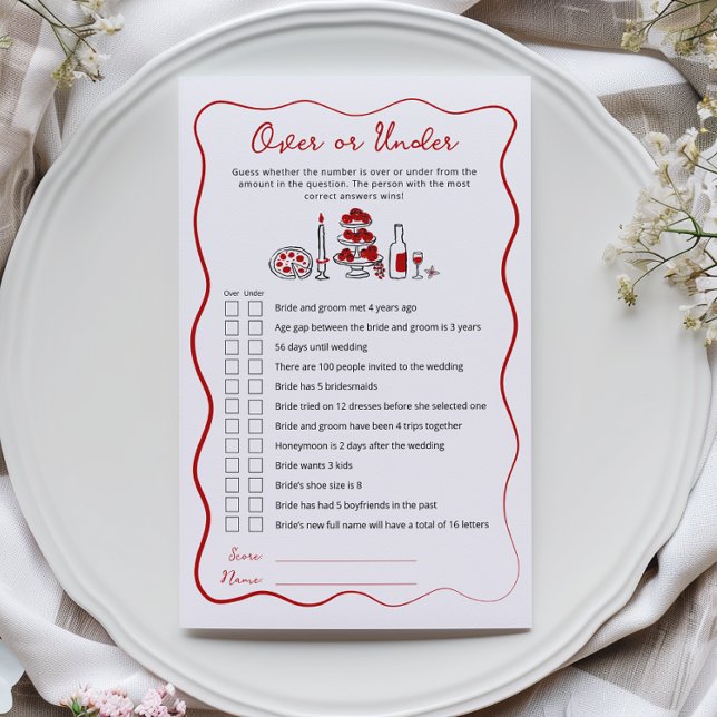 That’s Amore Bröllopsdusch Over or Under-spel (Skapare uppladdad)
