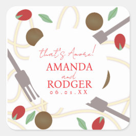 That’s Amore Italian Pasta Wedding Fyrkantigt Klistermärke