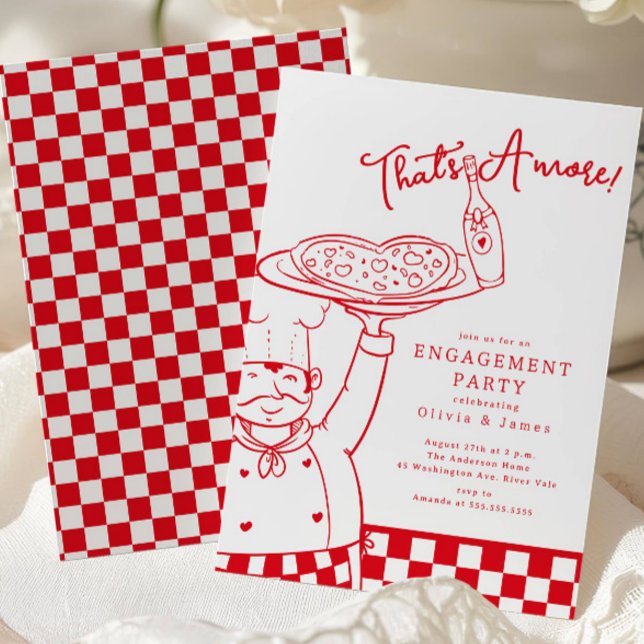 That’s Amore Pizza Engagement Party Invite Inbjudningar (Skapare uppladdad)