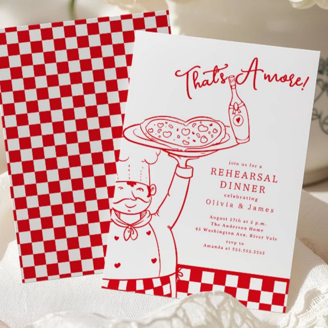 That’s Amore Pizza Rehearsal Dinner Invite Inbjudningar (Skapare uppladdad)