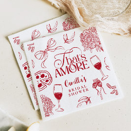 That’s Amore Red Bridal Shower Napkin Pappersservett