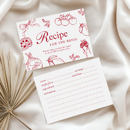 That’s Amore Red Bridal Shower Recipe Card Tilläggskort