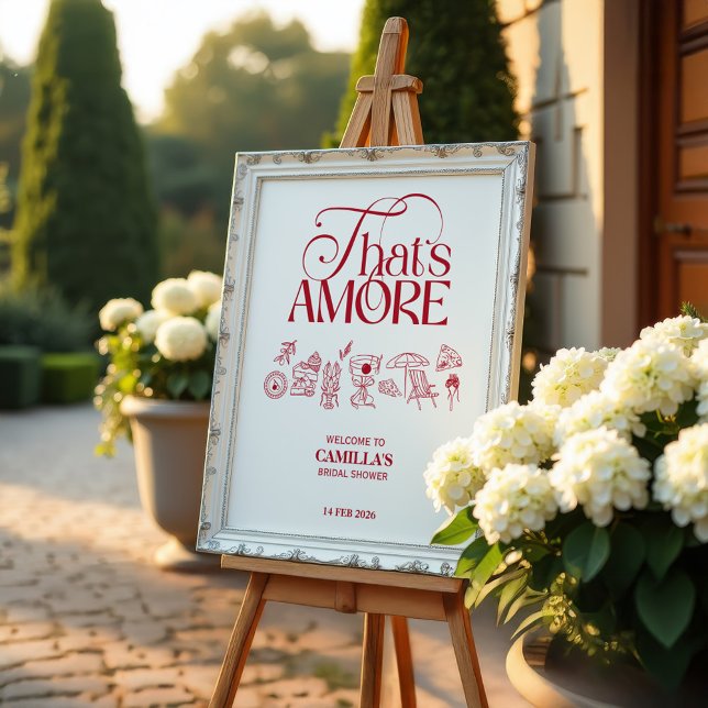That’s Amore Red hand drawn Bridal Shower Poster (Skapare uppladdad)