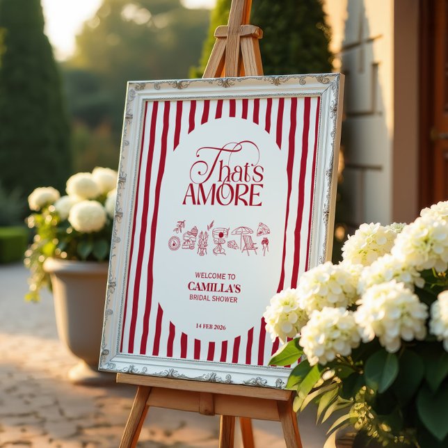 That’s Amore Red hand drawn Bridal Shower Poster (Skapare uppladdad)