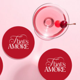 That’s Amore Red script Bridal Shower Underlägg Papper Rund