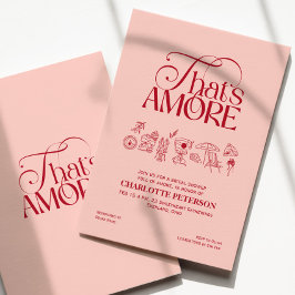 That’s Amore Red soft pink Bridal Shower invite Inbjudningar