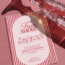 That’s Amore Red stripes Bridal Shower invite Inbjudningar