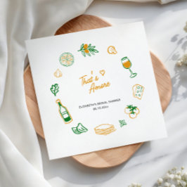 That’s Amore Rustikaliskt Italiensk Mat Gul Grön Pappersservett