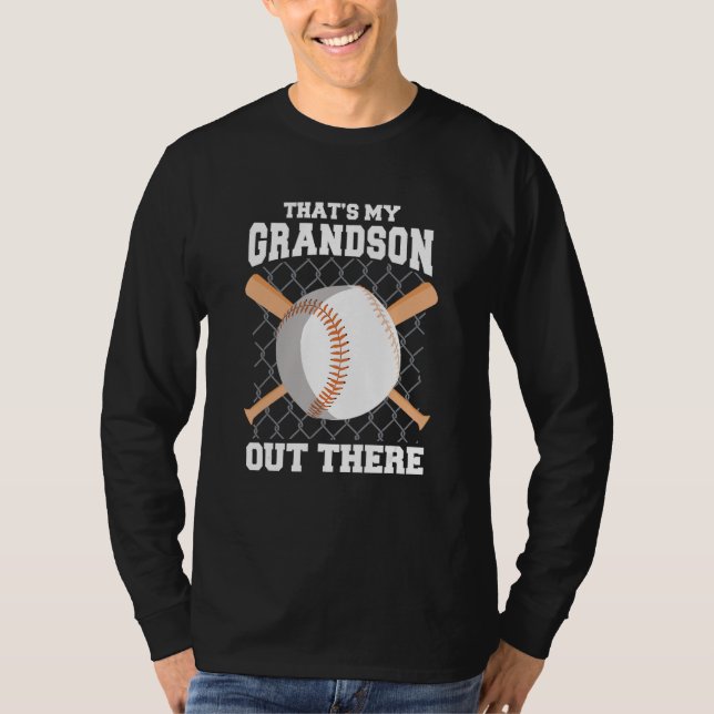 That s My Grandson Out There Baseball  Baseball Gr T Shirt (Framsida)