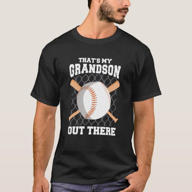 That s My Grandson Out There Baseball  Baseball Gr T Shirt (Framsida)