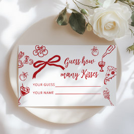 That'a Amore How many kisses bridal Shower game Tilläggskort