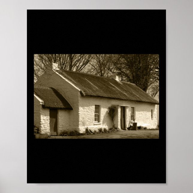Thatched Cottage Omagh-färgton Poster (Framsidan)