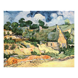 Thatched Cottages vid Cordeville Vincent van Gogh Fototryck