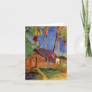"Thatched koja under handflatan - Paul Gauguin Kort