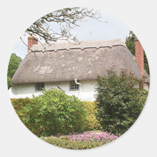 Thatched stuga, United Kingdom 4 Runt Klistermärke