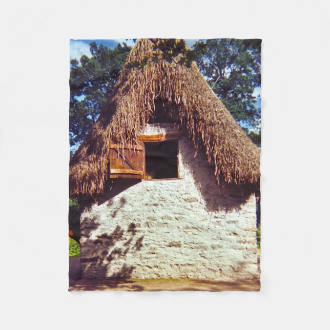 Thatched Tak Hut Fleecefilt (Framsidan)