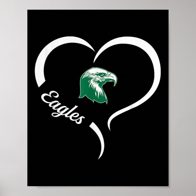 Thatcher Eagles Logotyp Halva hjärtslag Hjärtat Hj Poster (Framsidan)