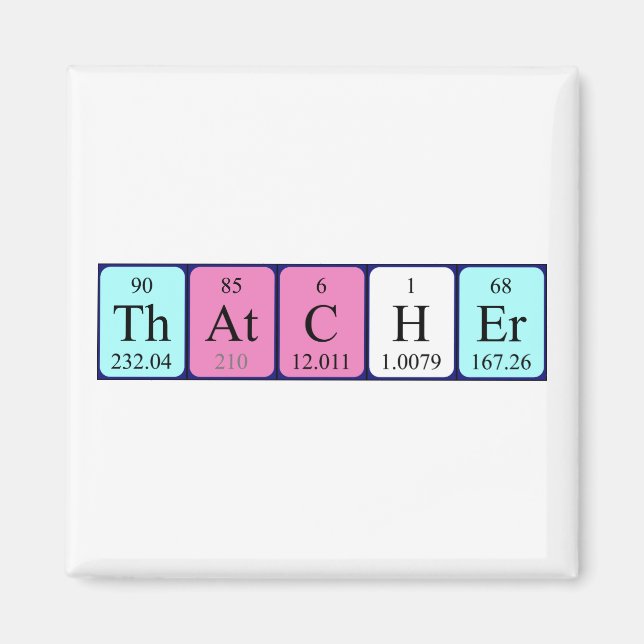 Thatcher periodiskt återkommande magnet bord namn (Framsidan)