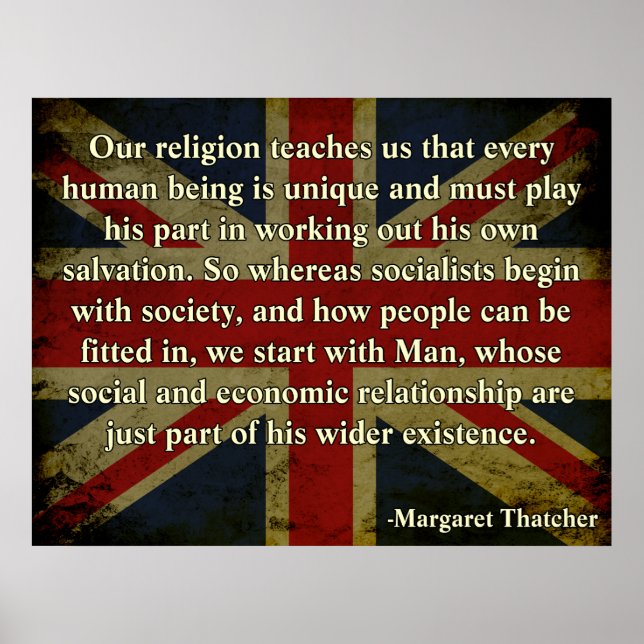 Thatcher Religion Quote Poster (Framsidan)