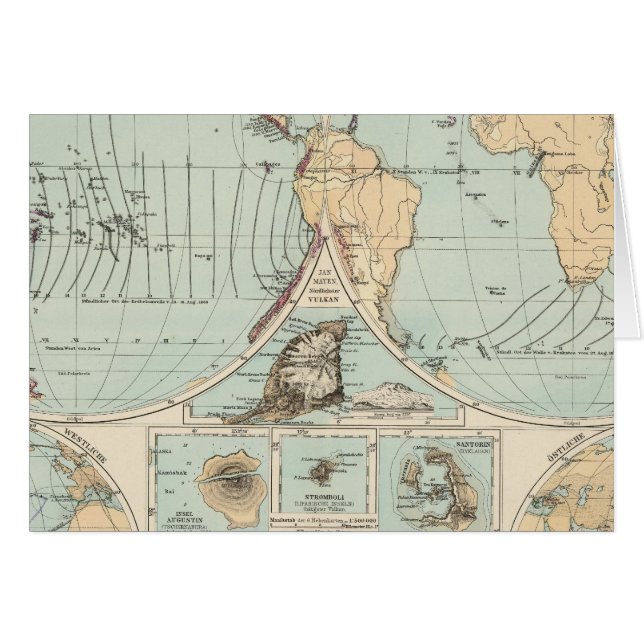 Thatigkeit des Erdinnern Atlas Karta Hälsningskort (Framsidan Horizontal)