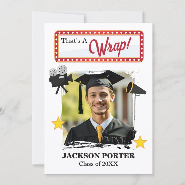 That's A Wrap Movie Inspired Graduation Party Inbjudningar (Framsida)