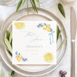 That's Amore Blue Bow Lemons Italian Bridal Shower Pappersservett
