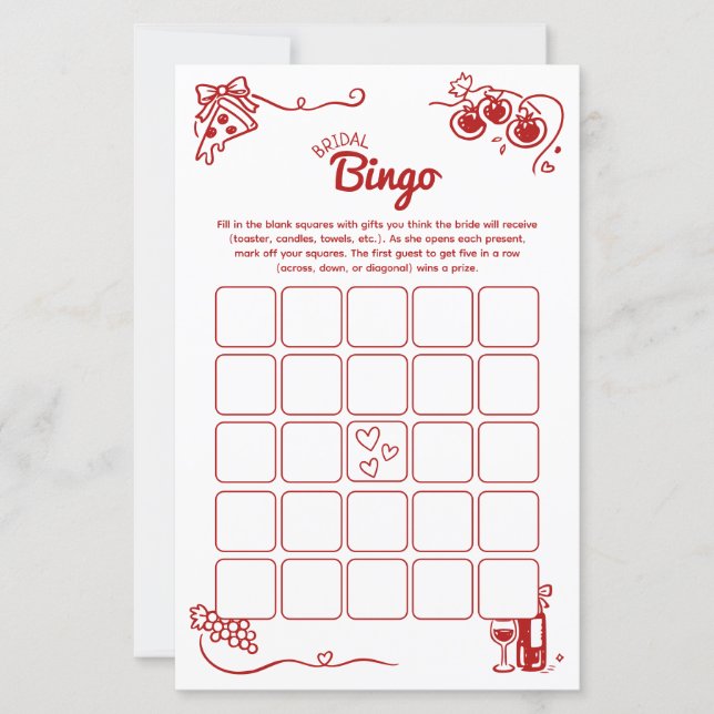 That's Amore Bridal Bingo Italian Wedding Activity (Framsida)
