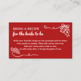 That's Amore Bridal Shower Bring a Recipe  Tilläggskort