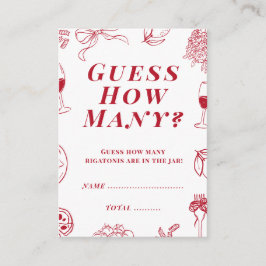 That's Amore Bridal Shower Guess how many Game  Tilläggskort