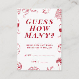 That's Amore Bridal Shower Guess how many Game  Tilläggskort