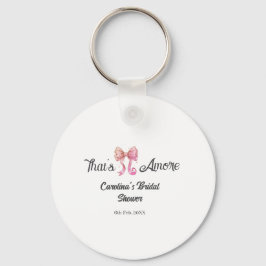 that's amore bridal shower pink retro bow boho nam nyckelring