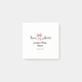 that's amore bridal shower pink retro bow boho nam post-it block