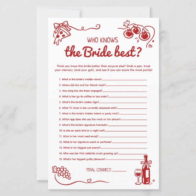 That's Amore Bröllakskvällens Brudquiz (Framsida)