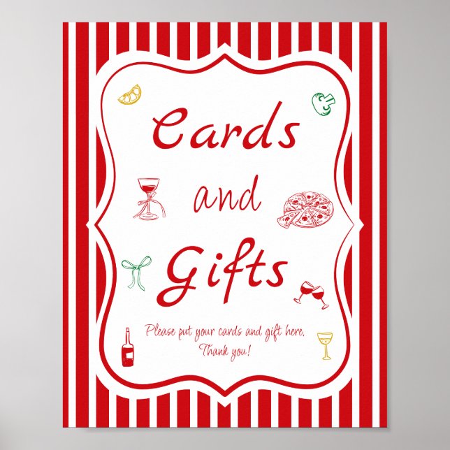 That's Amore - Bröllopsdusch-kort & presenter Poster (Framsidan)