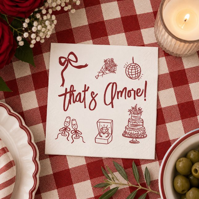 That's Amore Bröllopsdusch Pappersservett (That's Amore Bridal shower Napkins)