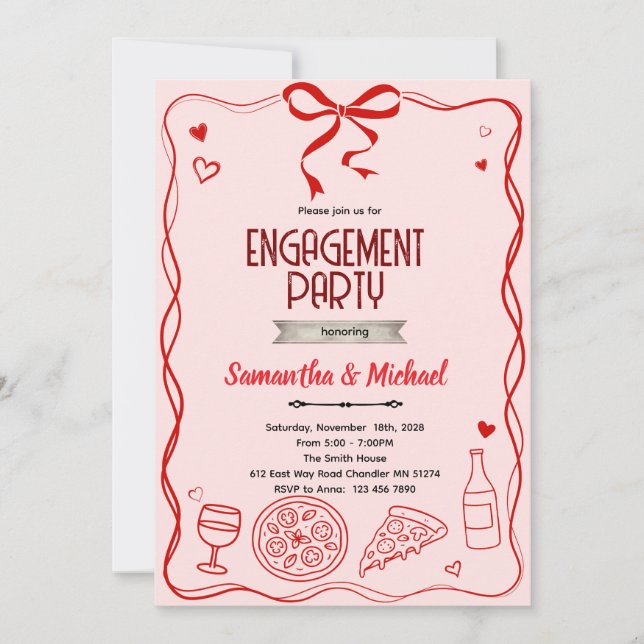 That's Amore engagement party invitation Inbjudningar (Framsida)