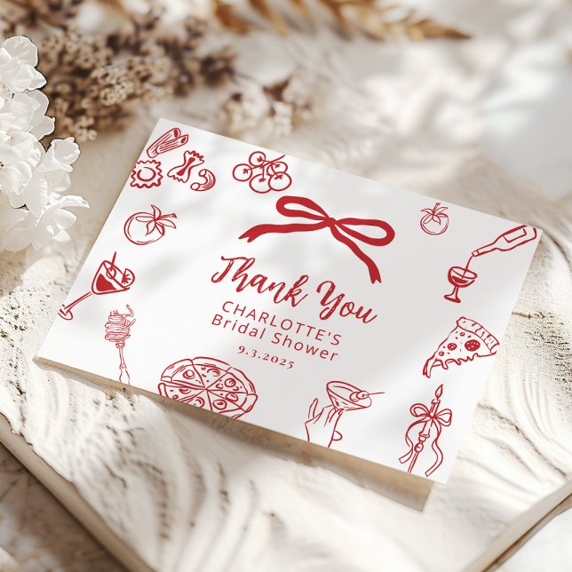 That's Amore Hand Drawn Italian Bridal Shower Tack Kort (Skapare uppladdad)