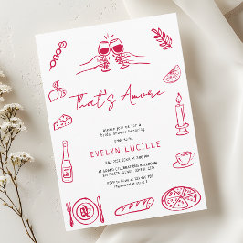 That's Amore Hand Drawn Quirky Retro Bridal Shower Inbjudningar