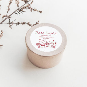 That's Amore Handritad Bröllopsdusch  Runt Klistermärke