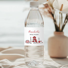 That's Amore Handritad Italiensk Röd Bröllopsdusch Vattenflaskor Etikett