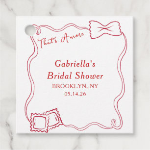 That's Amore Handritad Pasta Italien Bröllopsdusch Gåvor Etiketter