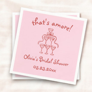 That's Amore! Handritad Rosa Bröllopsdusch Pappersservett