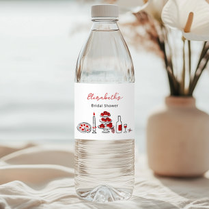 That's Amore Handriten Italiensk Röd Bröllopsdusch Vattenflaskor Etikett