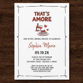 That's Amore Italian Bridal Shower Whimsical Red Inbjudningar