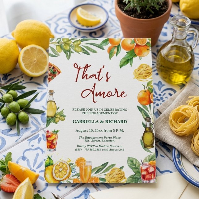 That's Amore Italian Citrus Engagement Party Inbjudningar (Skapare uppladdad)