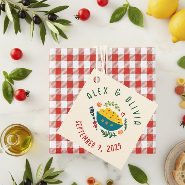 That's Amore Italian Food CUSTOM Wedding  Gåvor Etiketter (That's Amore Italian Food Pasta CUSTOM Wedding Favor Tags
)