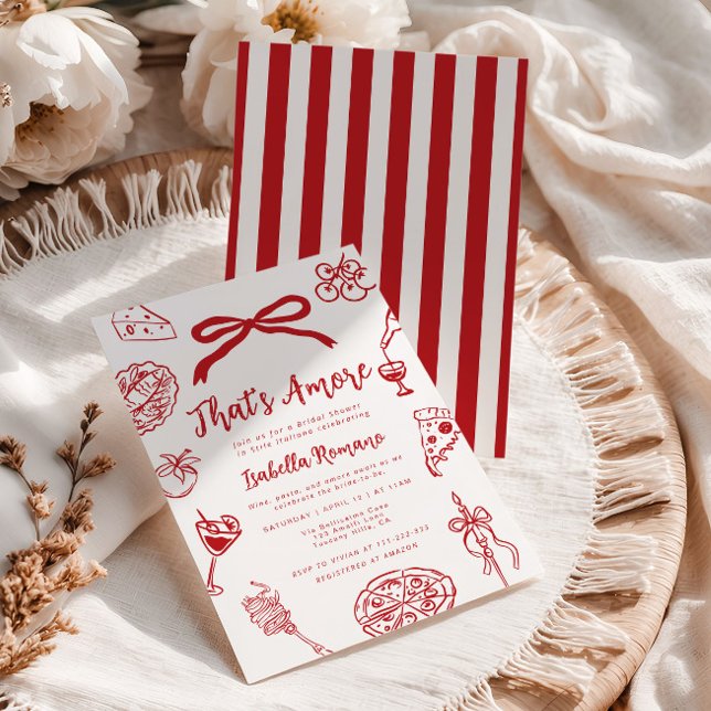 That's Amore Italian Hand drawn Bridal Shower Inbjudningar (Skapare uppladdad)