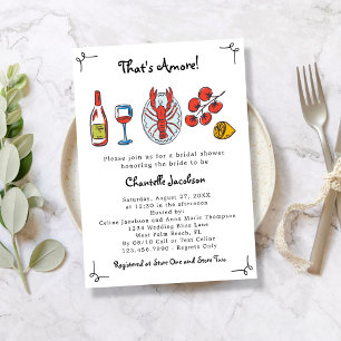 That's Amore Italian Seafood & Wine Bröllopsdusch Inbjudningar
