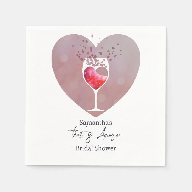 Thats Amore Italian Vino Before Vows Bridal Shower Pappersservett (Framsidan)